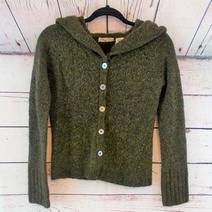 Anthro Sleeping on Snow green wool sweater small